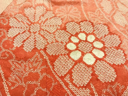 平和屋着物●豪華振袖　総絞り　草花文　正絹　逸品　AABN7426ph