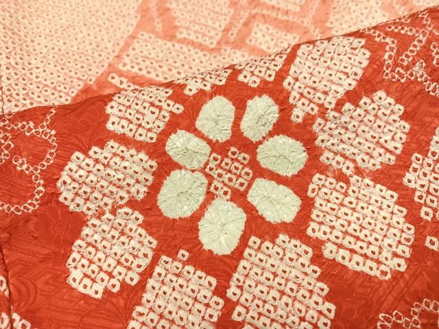平和屋着物●豪華振袖　総絞り　草花文　正絹　逸品　AABN7426ph