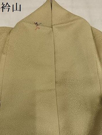 平和屋着物●上質な小紋　総刺繍　蘇州刺繍　楽器文　反端付き　正絹　逸品　AABN7427ph