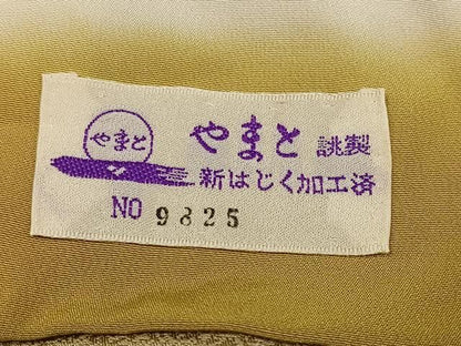平和屋着物●上質な小紋　総刺繍　蘇州刺繍　楽器文　反端付き　正絹　逸品　AABN7427ph