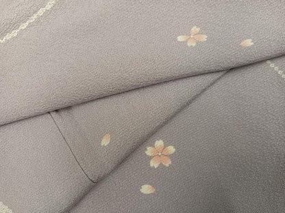 平和屋着物●上質な小紋　桜文　正絹　逸品　AABN7431ph