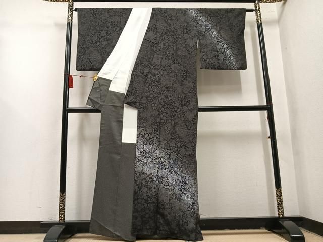 平和屋着物●訪問着　紬地　王宮更紗　反端付き　正絹　逸品　AABN7437ph