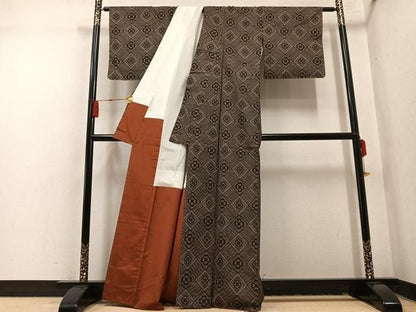 平和屋着物●本場大島紬　龍郷絣　正絹　逸品　未使用　AABN7441ph