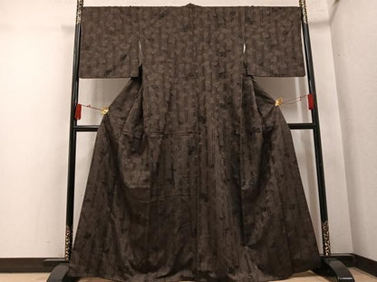 平和屋着物●上質な紬　蔦の葉間道　正絹　逸品　AABN7455ph