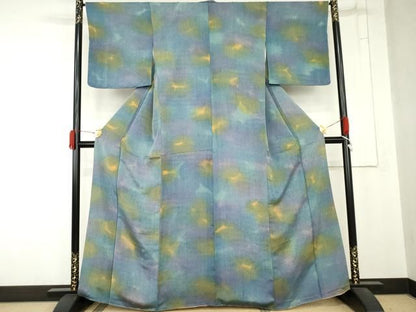 平和屋着物●上質な小紋　氷割れ文　暈し染め　正絹　逸品　AABN8002cs