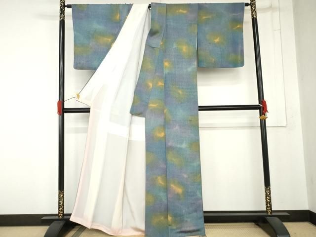 平和屋着物●上質な小紋　氷割れ文　暈し染め　正絹　逸品　AABN8002cs