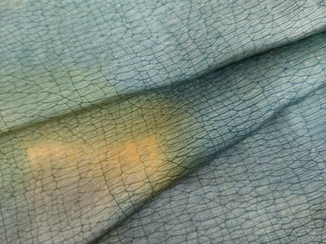 平和屋着物●上質な小紋　氷割れ文　暈し染め　正絹　逸品　AABN8002cs