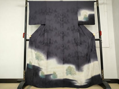 平和屋着物●訪問着　樹林文　暈し染め　まるやま扱い　正絹　逸品　AABN8003cs