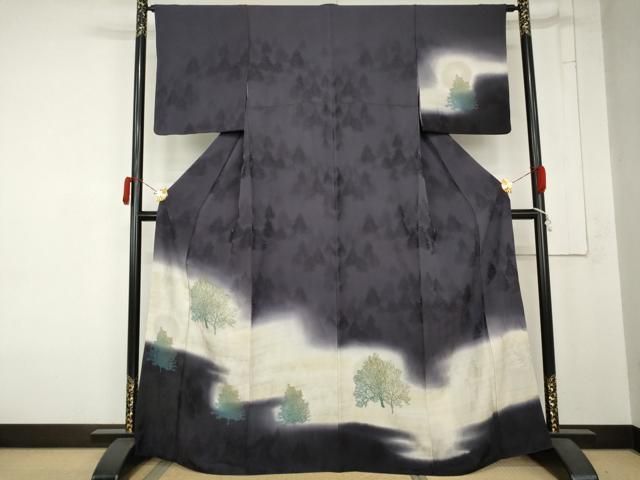 平和屋着物●訪問着　樹林文　暈し染め　まるやま扱い　正絹　逸品　AABN8003cs