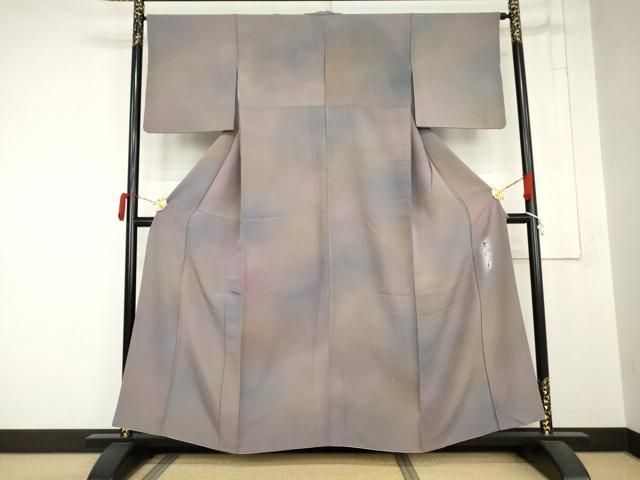 平和屋着物●染色作家　斉藤三才　小紋　霞文　暈し染め　正絹　逸品　AABN8004cs
