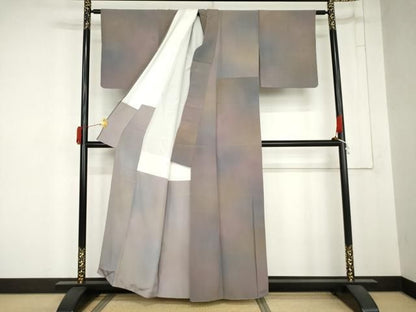 平和屋着物●染色作家　斉藤三才　小紋　霞文　暈し染め　正絹　逸品　AABN8004cs