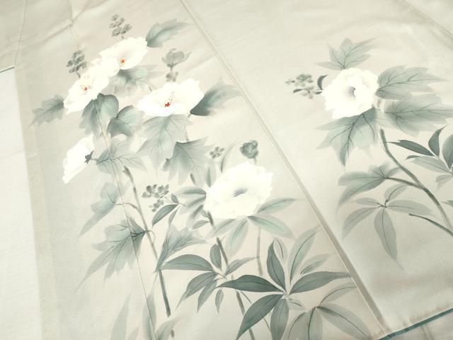 平和屋着物●訪問着　手描き　枝花文　正絹　逸品　AABN8005cs
