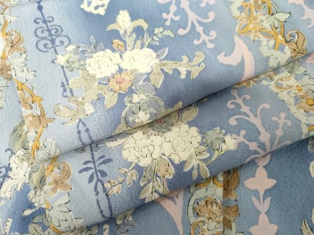 平和屋着物●上質な小紋　洋花文　暈し染め　正絹　逸品　AABN8010cs