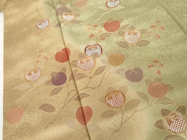平和屋着物●訪問着　刺繍　橘　暈し染め　金彩　正絹　逸品　AABN8020cs