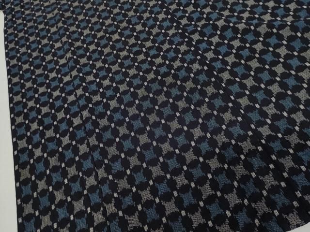 平和屋着物●筑紫ゆうき　単衣　幾何学文様　綿　逸品　AABN8036cs