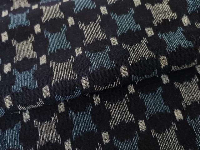 平和屋着物●筑紫ゆうき　単衣　幾何学文様　綿　逸品　AABN8036cs