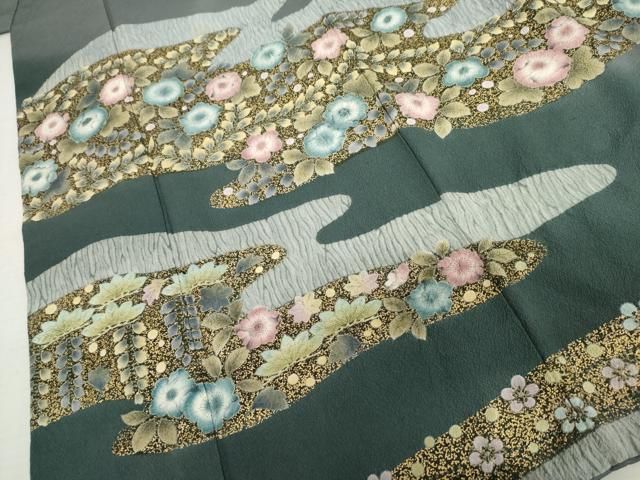 平和屋着物●訪問着　辻が花　暈し染め　金彩　正絹　逸品　AABN8044cs