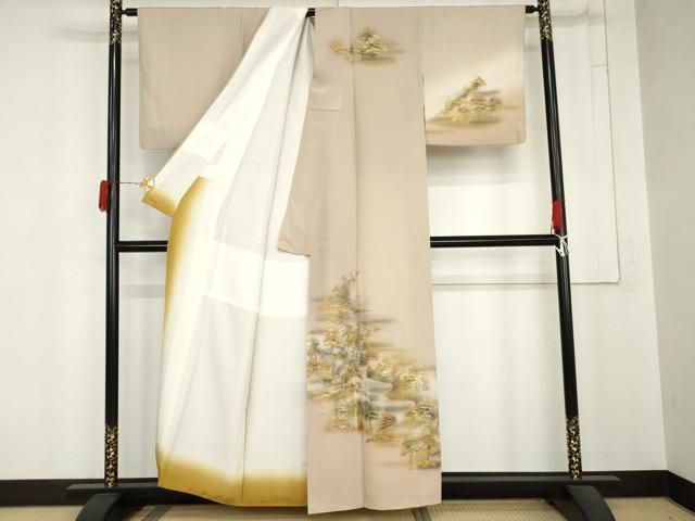平和屋着物●訪問着　作家物　日本三景　天の橋立　暈し染め　金銀彩　正絹　逸品　AABN8077cs