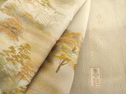 平和屋着物●訪問着　作家物　日本三景　天の橋立　暈し染め　金銀彩　正絹　逸品　AABN8077cs