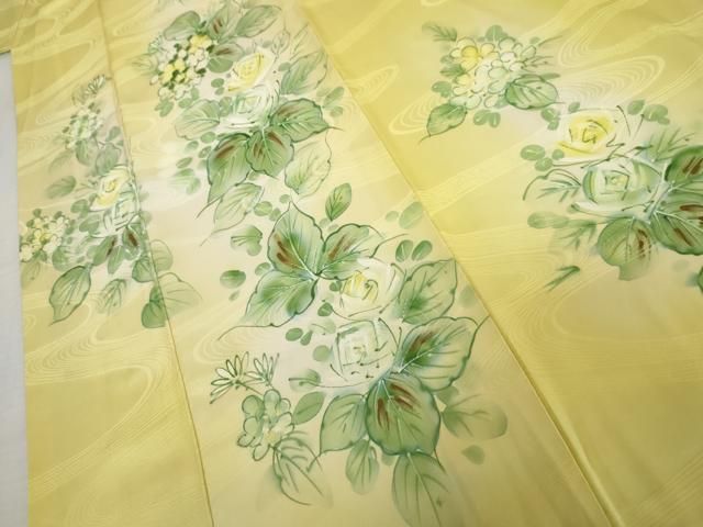 平和屋着物●訪問着　手描き　草花文　暈し染め　正絹　逸品　AABN8078cs