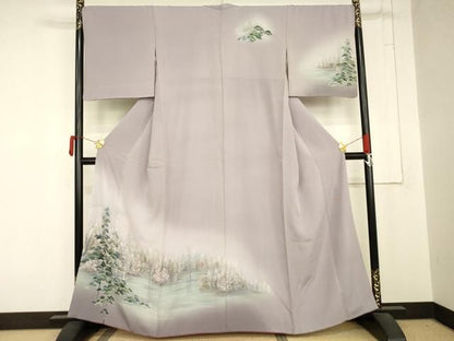 平和屋着物●訪問着　作家物　樹林風景文　暈し染め　やまと誂製　正絹　逸品　AABN8081cs
