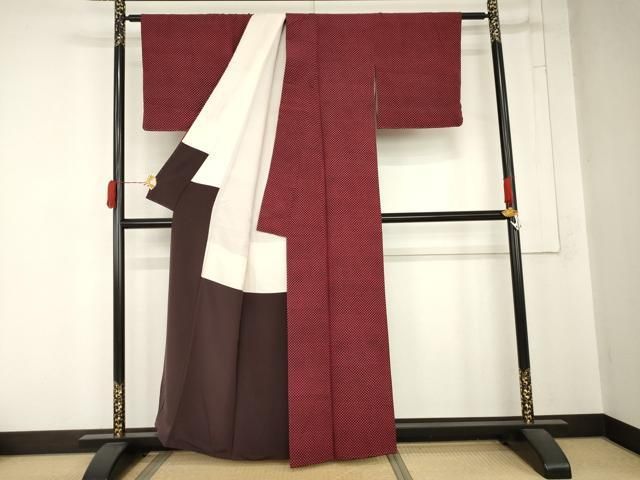 平和屋着物●江戸小紋　鱗文様　正絹　逸品　AABN8085cs