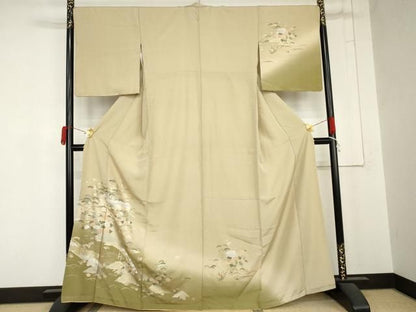 平和屋着物●訪問着　渡り橋風景文　暈し染め　金銀彩　正絹　逸品　AABN8102cs