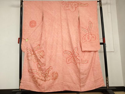 平和屋着物●豪華振袖　総絞り　駒刺繍　桐　舞花文　正絹　逸品　AABN8104cs
