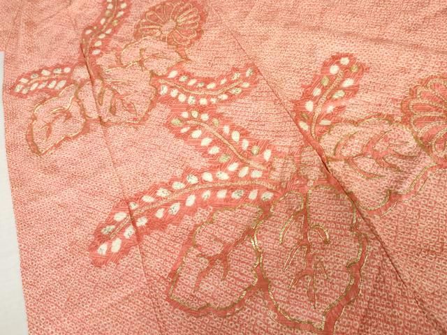 平和屋着物●豪華振袖　総絞り　駒刺繍　桐　舞花文　正絹　逸品　AABN8104cs