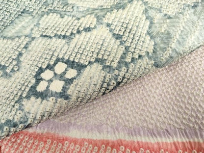 平和屋着物●名門　藤娘きぬたや・総絞り　振袖　几帳花文　正絹　逸品　AABN8112cs