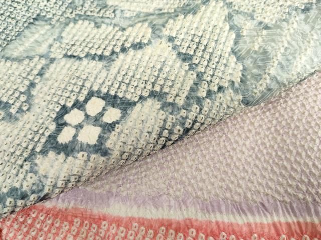 平和屋着物●名門　藤娘きぬたや・総絞り　振袖　几帳花文　正絹　逸品　AABN8112cs