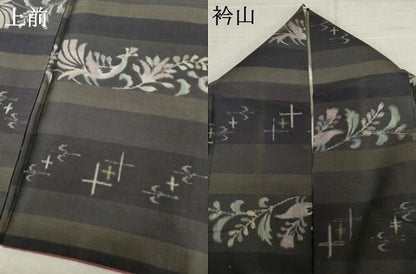 平和屋着物●上質な紬　花鳥文　正絹　逸品　AABN8115cs