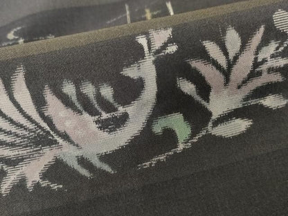 平和屋着物●上質な紬　花鳥文　正絹　逸品　AABN8115cs