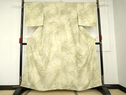 平和屋着物●上質な小紋　枝木文　暈し染め　正絹　逸品　AABN8116cs