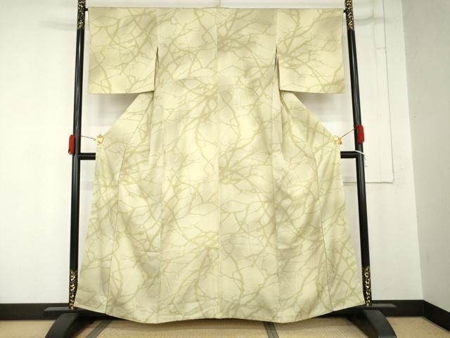平和屋着物●上質な小紋　枝木文　暈し染め　正絹　逸品　AABN8116cs