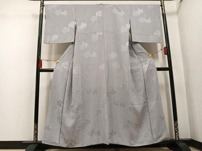 平和屋着物●上質な小紋　葉尽くし　地紋起こし　ろうけつ染　正絹　逸品　AABN8311ph
