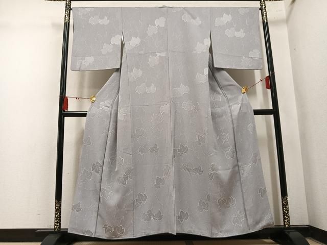 平和屋着物●上質な小紋　葉尽くし　地紋起こし　ろうけつ染　正絹　逸品　AABN8311ph