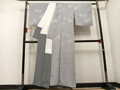 平和屋着物●上質な小紋　葉尽くし　地紋起こし　ろうけつ染　正絹　逸品　AABN8311ph