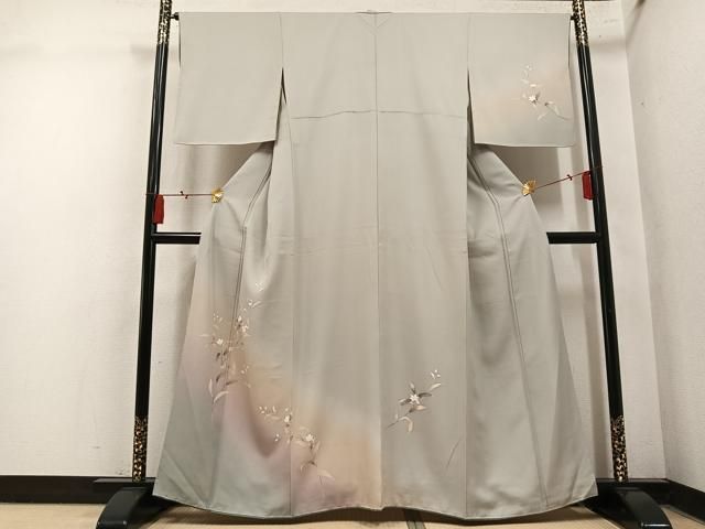 平和屋着物●訪問着　友禅　草花文　暈し染め　正絹　逸品　AABN8313ph