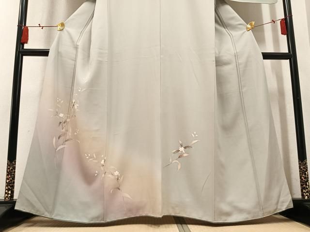 平和屋着物●訪問着　友禅　草花文　暈し染め　正絹　逸品　AABN8313ph