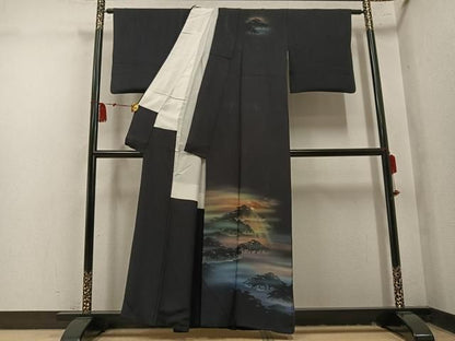 平和屋着物●訪問着　松島　シルエット　暈し染め　金彩　正絹　逸品　AABN8321ph