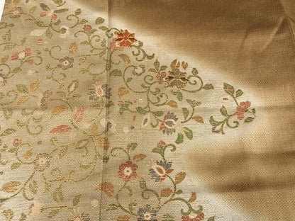 平和屋着物●訪問着　駒刺繍　更紗唐草文　暈し染め　金彩　正絹　逸品　AABN8327ph