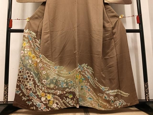 平和屋着物●訪問着　辻が花　暈し染め　金彩　正絹　逸品　未使用　AABN8332ph