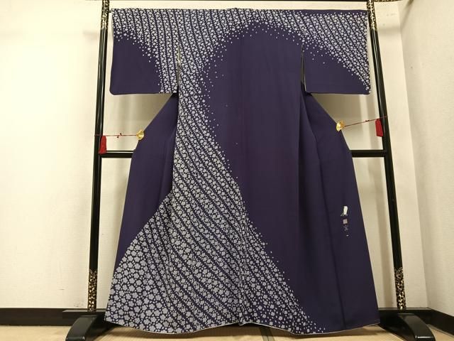 平和屋着物●東京友禅　菅有鬼一　訪問着　桜　正絹　逸品　AABN8347ph