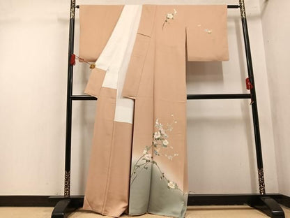 平和屋着物●本加賀友禅作家　南克治　訪問着　枝花文　暈し染め　正絹　逸品　AABN8348ph
