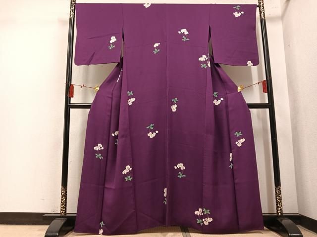平和屋着物●上質な小紋　胡蝶蘭　正絹　逸品　AABN8351ph