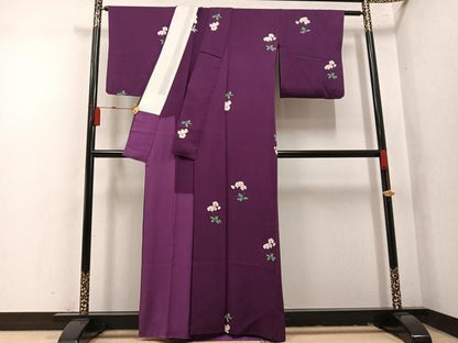 平和屋着物●上質な小紋　胡蝶蘭　正絹　逸品　AABN8351ph