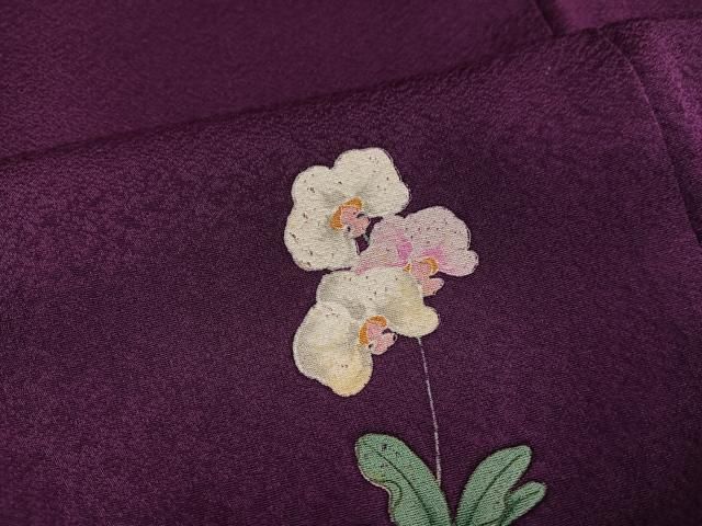 平和屋着物●上質な小紋　胡蝶蘭　正絹　逸品　AABN8351ph