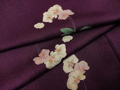 平和屋着物●上質な小紋　胡蝶蘭　正絹　逸品　AABN8351ph