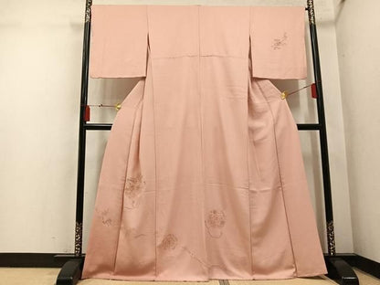 平和屋着物●中国三大刺繍　スワトウ刺繍　汕頭刺繍　総刺繍　訪問着　花鏡裏文　正絹　逸品　AABN8352ph